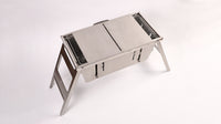 Foldable Barbecue Stand - Portable, Durable Stainless Steel Standing BBQ Grill, with Foldable Tray and Handle, Folds Small and Flat