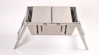 Foldable Barbecue Stand - Portable, Durable Stainless Steel Standing BBQ Grill, with Foldable Tray and Handle, Folds Small and Flat