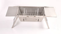 Foldable Barbecue Stand - Portable, Durable Stainless Steel Standing BBQ Grill, with Foldable Tray and Handle, Folds Small and Flat