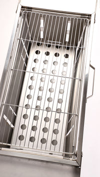 Foldable Barbecue Stand - Portable, Durable Stainless Steel Standing BBQ Grill, with Foldable Tray and Handle, Folds Small and Flat