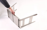 Foldable Barbecue Stand - Portable, Durable Stainless Steel Standing BBQ Grill, with Foldable Tray and Handle, Folds Small and Flat