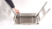 Foldable Barbecue Stand - Portable, Durable Stainless Steel Standing BBQ Grill, with Foldable Tray and Handle, Folds Small and Flat