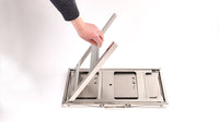 Foldable Barbecue Stand - Portable, Durable Stainless Steel Standing BBQ Grill, with Foldable Tray and Handle, Folds Small and Flat