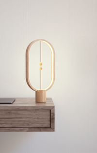 Heng Balance Lamp Ellipse Battery Mini USB-C; LIGHT WOOD