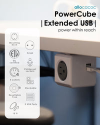 Allocacoc PowerCube® Extended USB Surge 10ft.