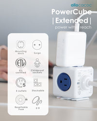 Allocacoc PowerCube® Extended USB Surge 5ft.