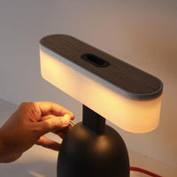 CoinLamp DINA - Interactive Modern Piggy Bank Light with Wooden Switch & Base, Minimalist LED USB-C Energy Saving Decorative Bedside Night Light