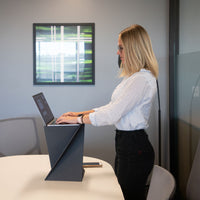 Levit8 - A Flat-Folding Portable Origami Standing Desk, Laptop Riser