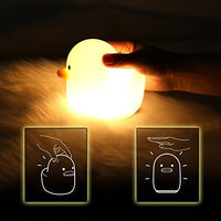 DesignNest Duck Night Light Soft Warm LED Sleep Lamp with Timer & Touch Control, BPA Free Silicone Kids & Adult Bedside Light, Portable Rechargeable Nightlight for Nursery, Bedroom & Gifts