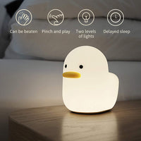 DesignNest Duck Night Light Soft Warm LED Sleep Lamp with Timer & Touch Control, BPA Free Silicone Kids & Adult Bedside Light, Portable Rechargeable Nightlight for Nursery, Bedroom & Gifts